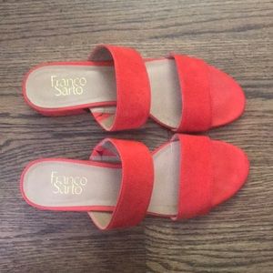 Double strap slip on mules